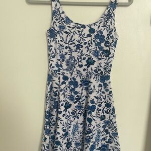 Floral Blue and White Women's Dress